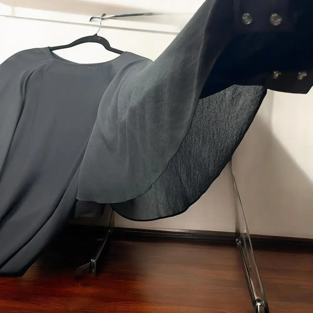 Fifteen Twenty Long Sleeve Blouse Women XS Black Layered Bell Sleeves Night Out - Picture 12 of 12